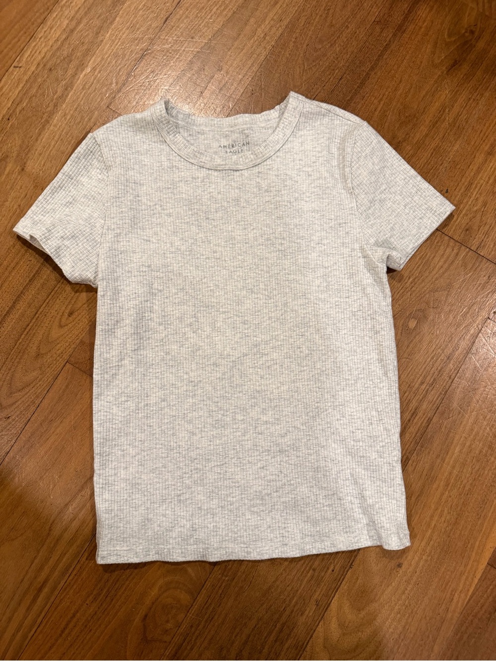 American Eagle Outfitters Kids Ribbed Short Sleeve Tee - Heather Gray